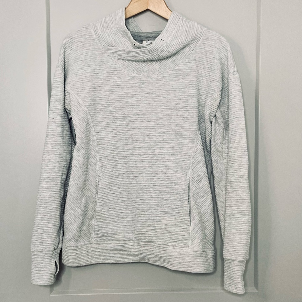 Grey Ladies Pull Over Sweater With Thumb Holes